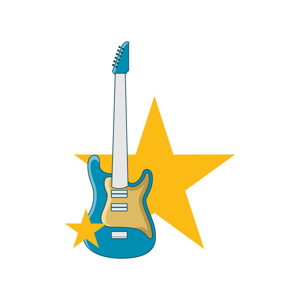 illustratie vectorafbeelding van star gitaar winkel logo. perfect om te gebruiken voor een muziekbedrijf vector