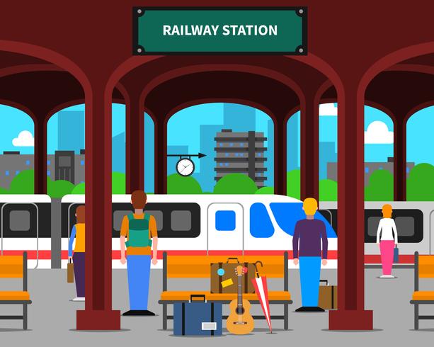 Railway station illustratie vector