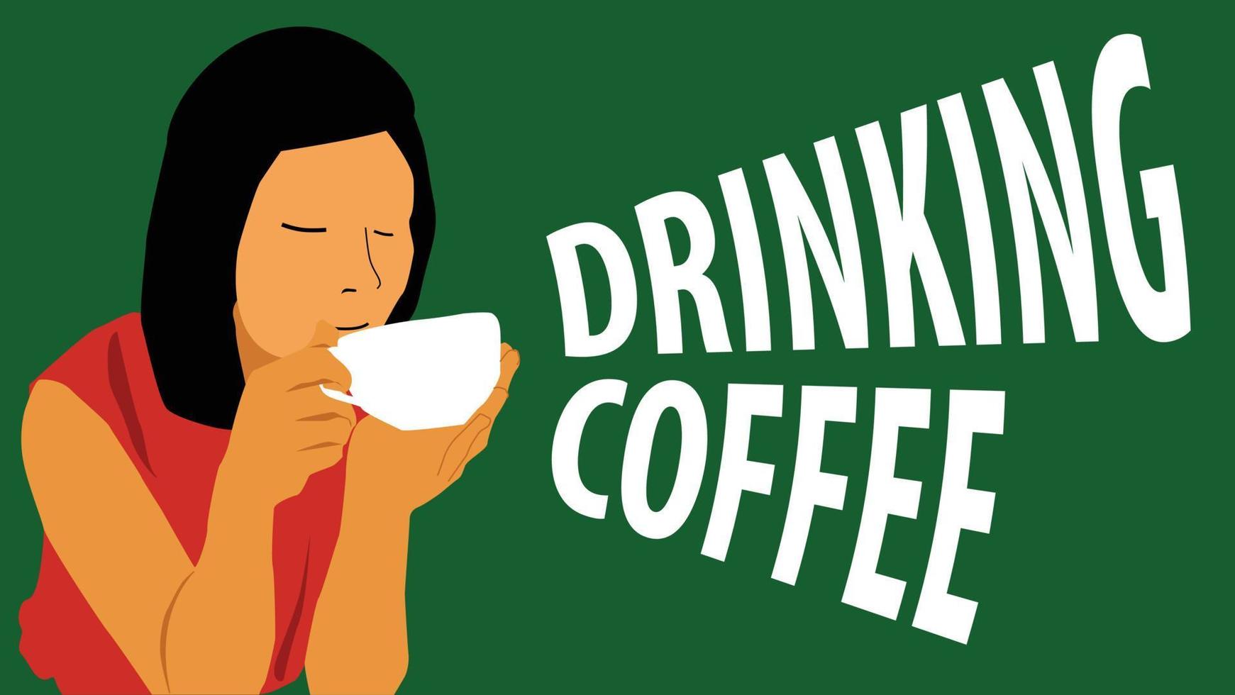 koffie drinken cartoon vector