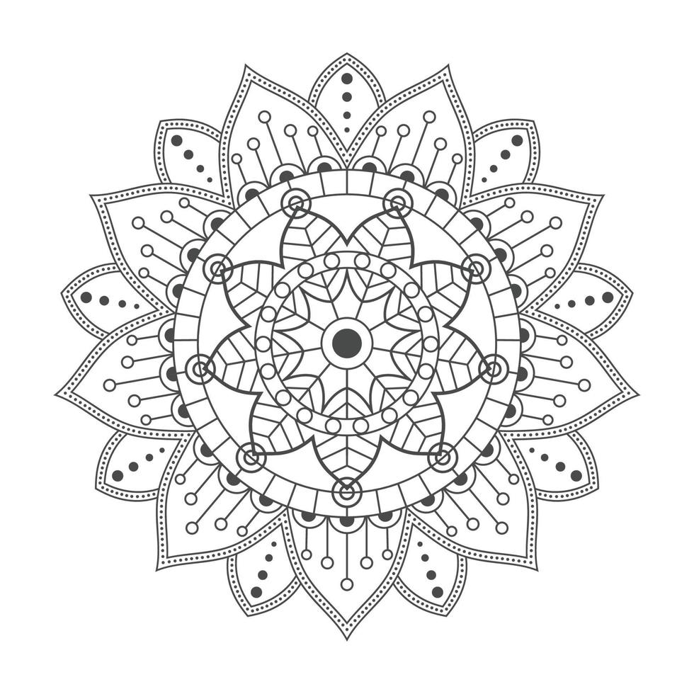 bloemenmandala op witte achtergrond vector