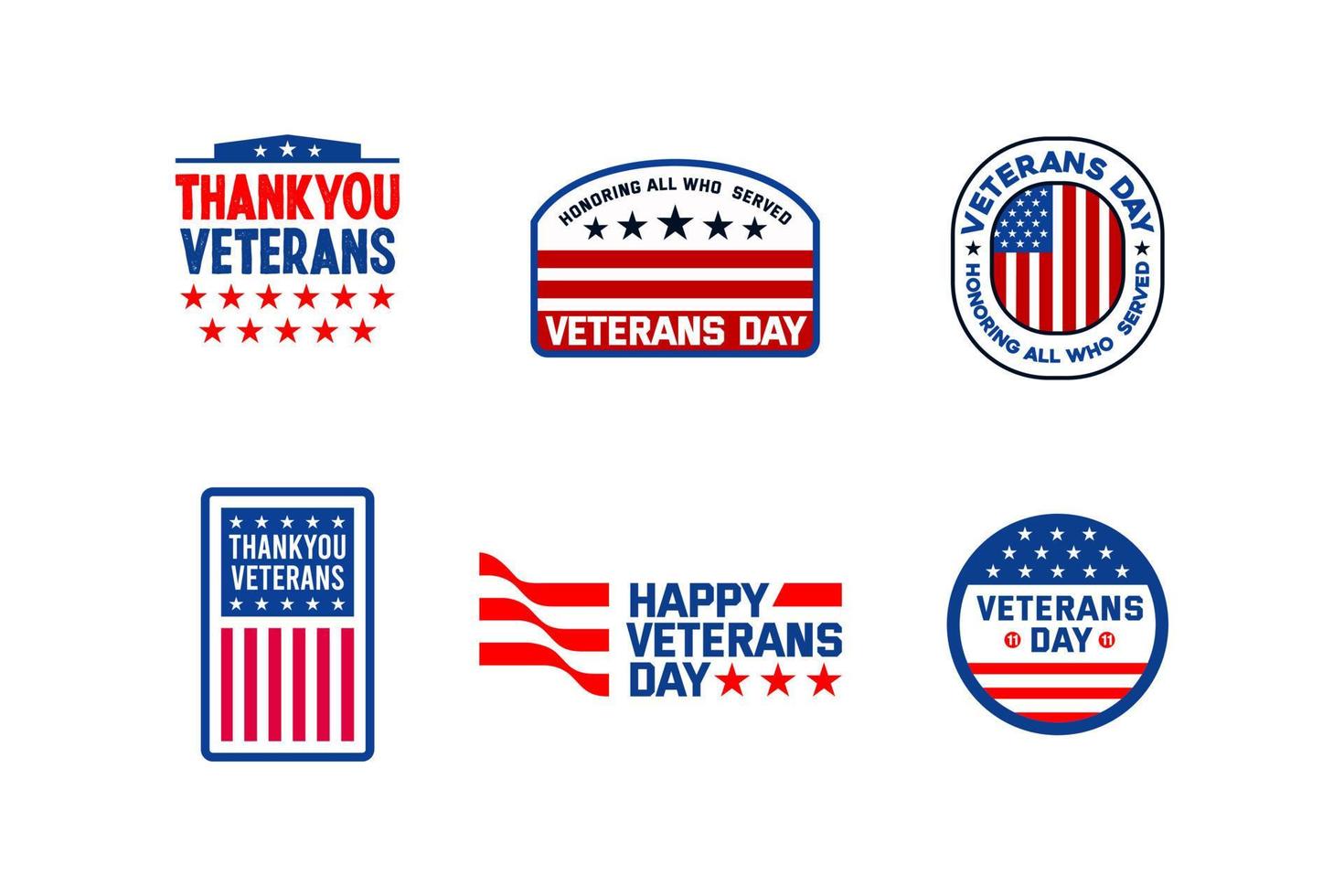 set label badge veteranen dag met ons vlag vector
