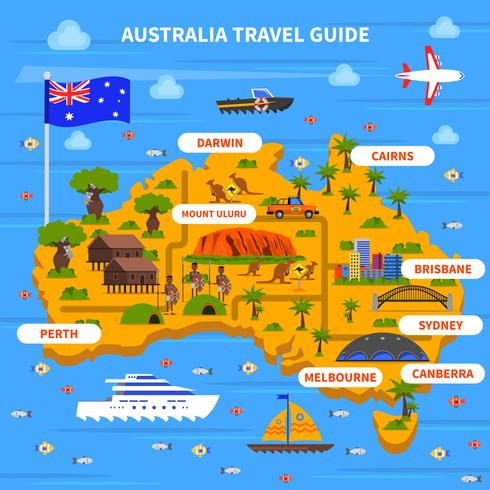 Australië Reisgids Illustratie vector