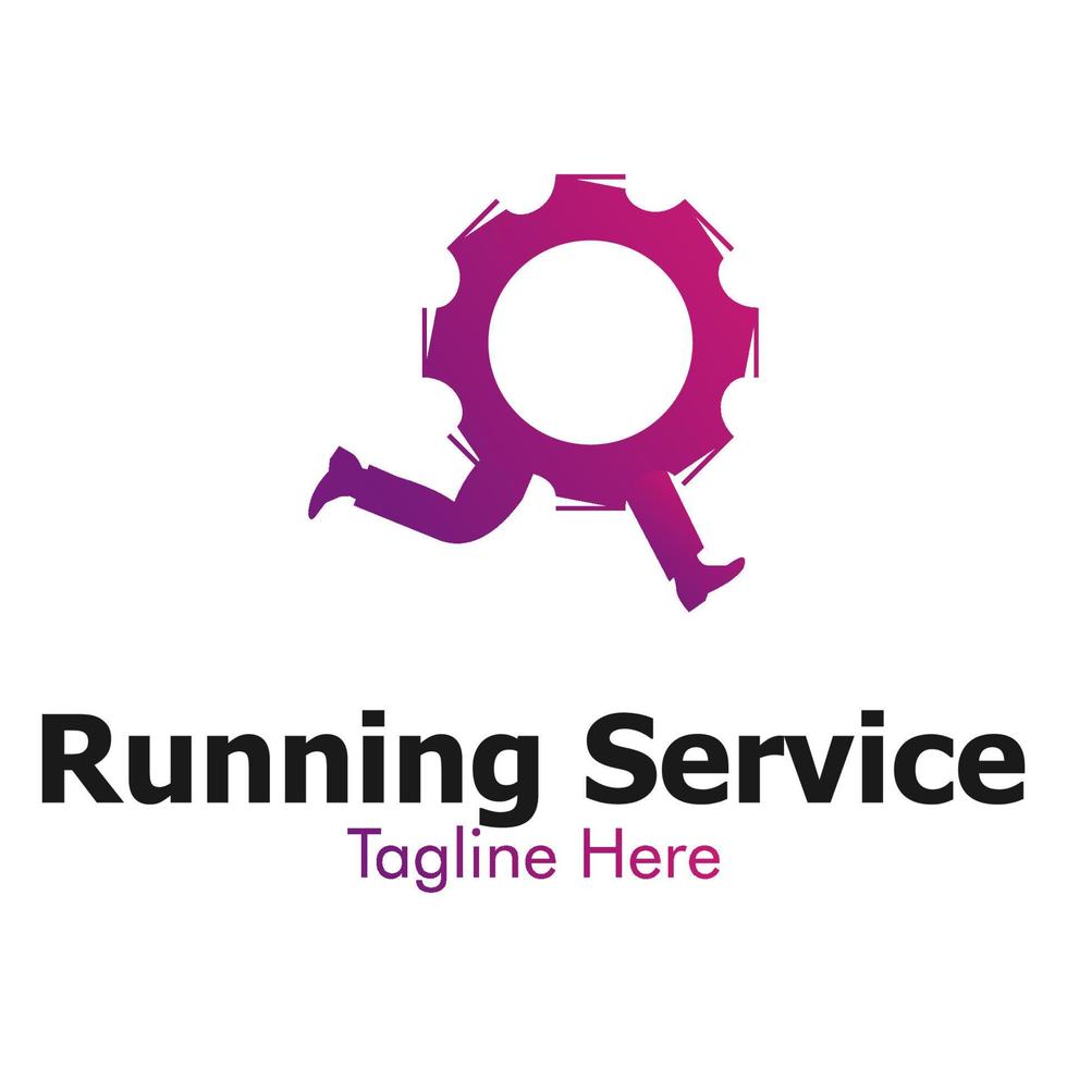 illustratie vectorafbeelding van het runnen van service logo. perfect te gebruiken voor technologiebedrijf vector