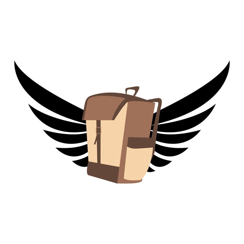 illustratie vectorafbeelding van vleugel rugzak logo. perfect te gebruiken voor technologiebedrijf vector