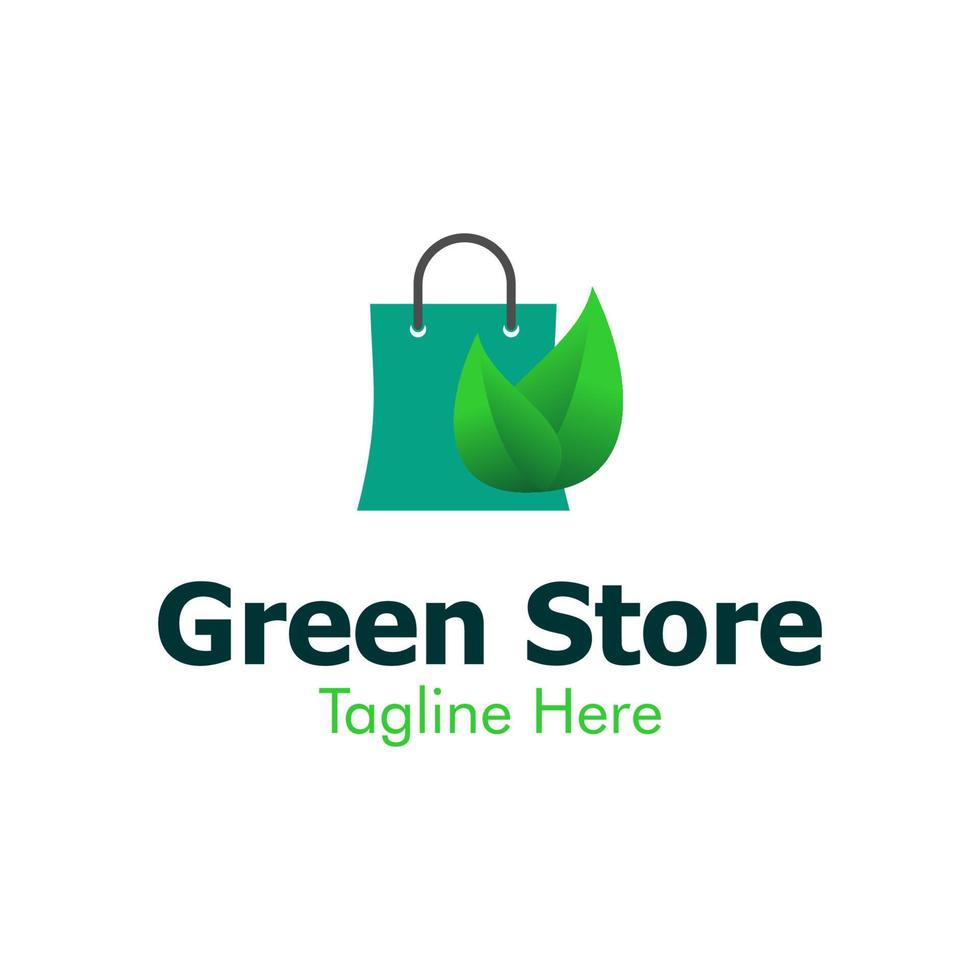 illustratie vectorafbeelding van groene winkel logo. perfect te gebruiken voor technologiebedrijf vector