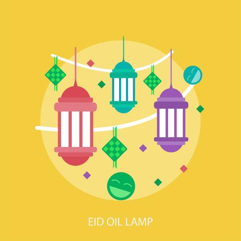 Eid Oil Lamp Conceptueel illustratieontwerp vector