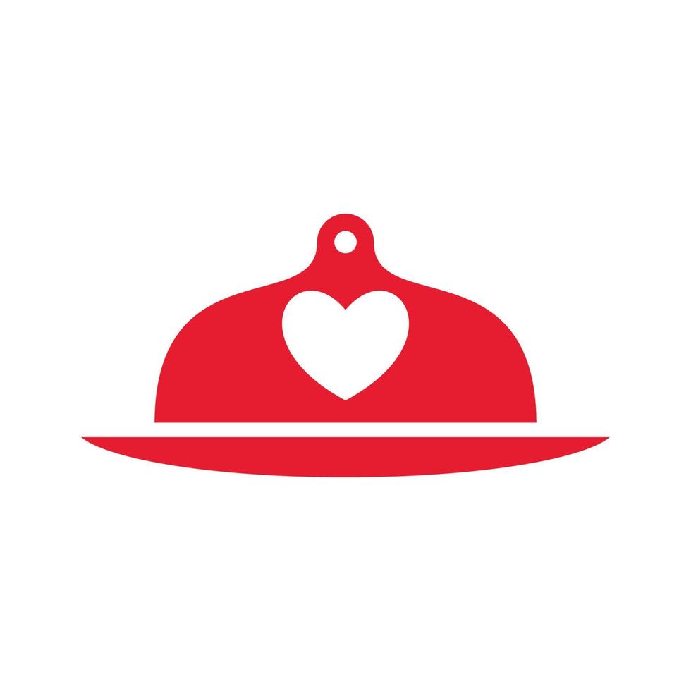 illustratie vectorafbeelding van liefde voedsel cloche logo. perfect te gebruiken voor voedingsbedrijf vector