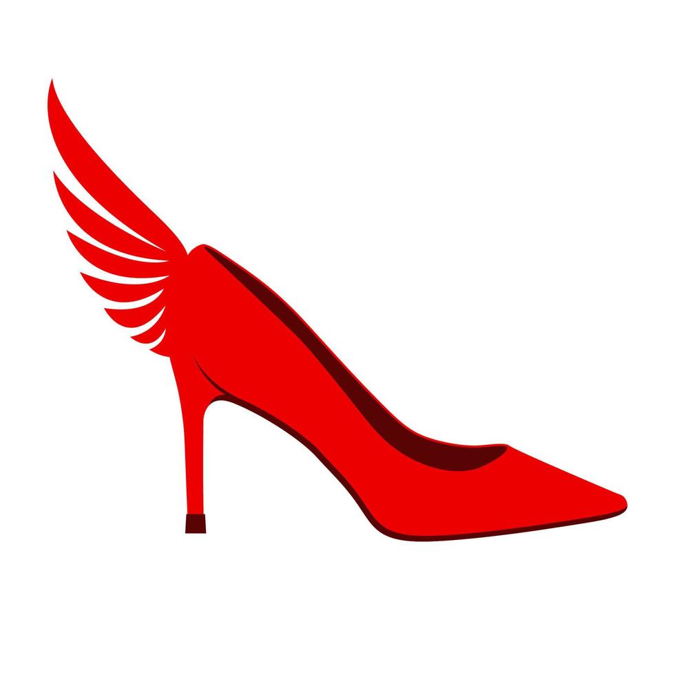 illustratie vectorafbeelding van hoge hakken vleugel logo. perfect om te gebruiken voor een modebedrijf! vector