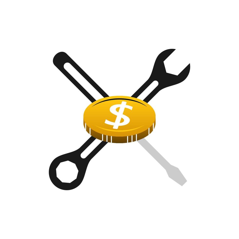illustratie vectorafbeelding van uw financiële logo repareren. perfect te gebruiken voor technologiebedrijf vector