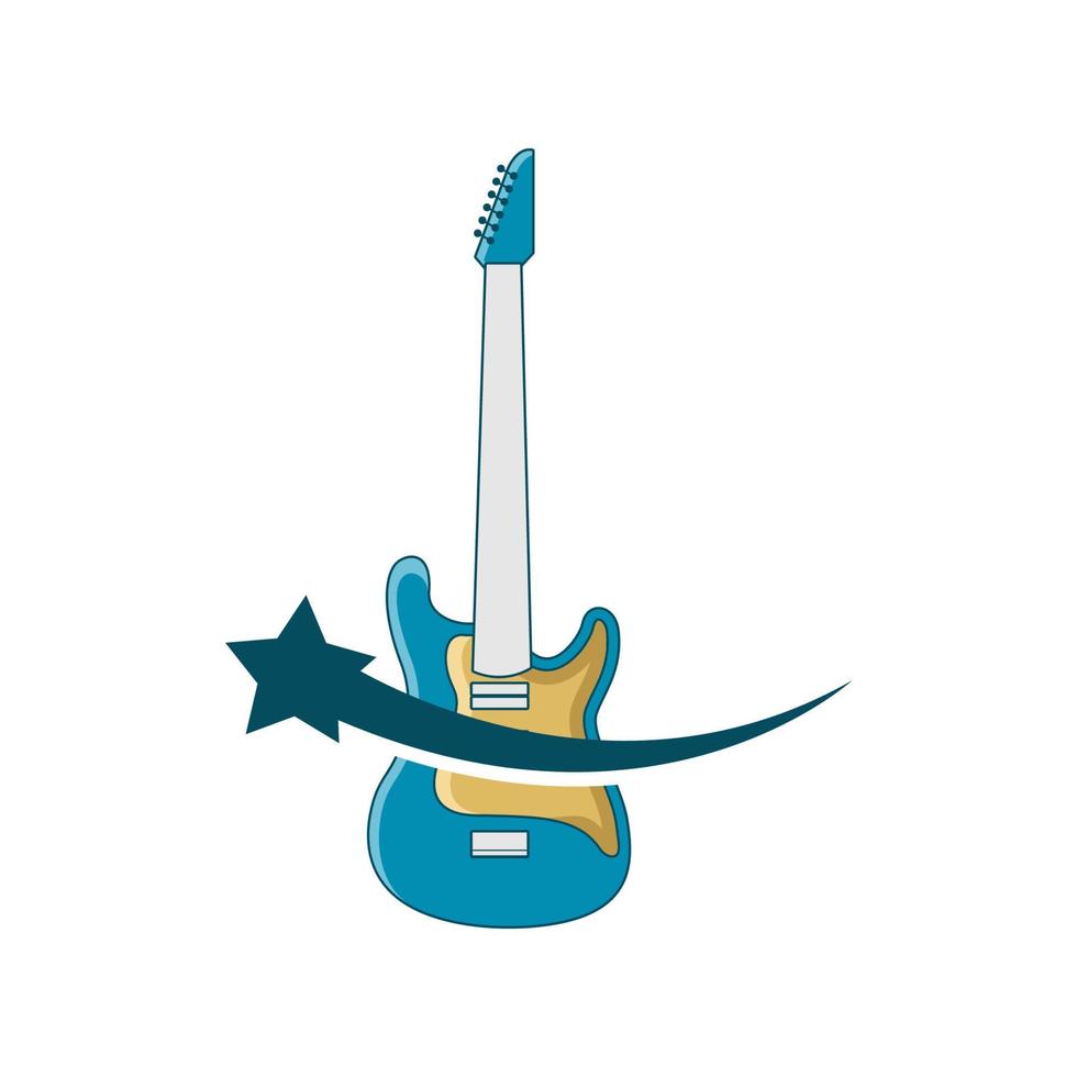 illustratie vectorafbeelding van star gitaar winkel logo. perfect om te gebruiken voor een muziekbedrijf vector