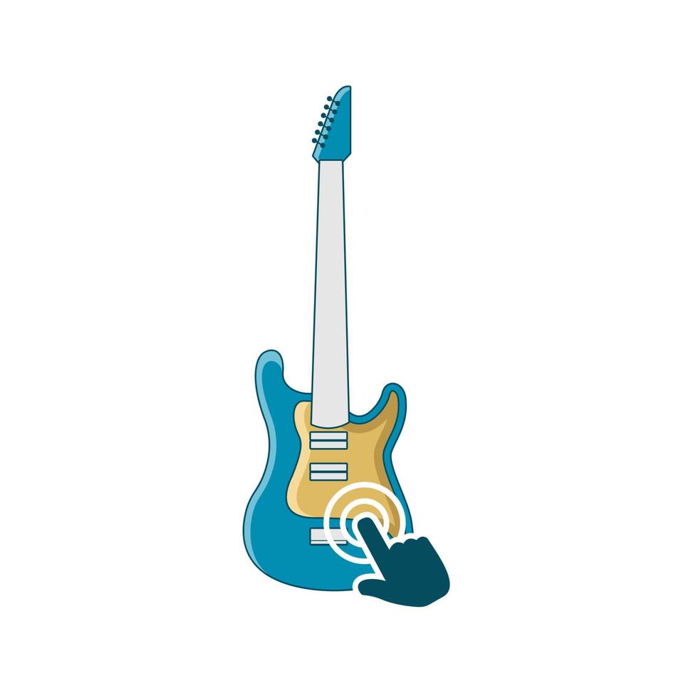 illustratie vectorafbeelding van gitaar toepassingen logo. perfect om te gebruiken voor muziek- of gamebedrijven vector