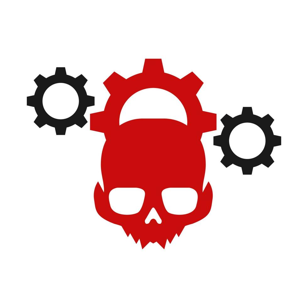 illustratie vectorafbeelding van schedel versnelling logo. perfect te gebruiken voor technologiebedrijf vector