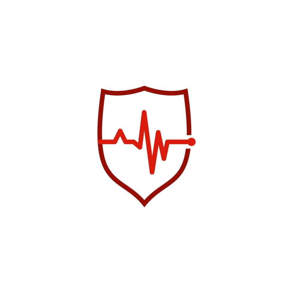 illustratie vectorafbeelding van schild pulse logo. perfect om te gebruiken voor medisch logo vector