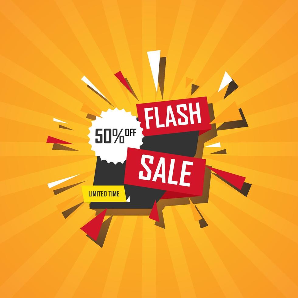 illustratie vectorafbeelding van flash verkoop banner. perfect om te gebruiken voor verkooppromotie vector