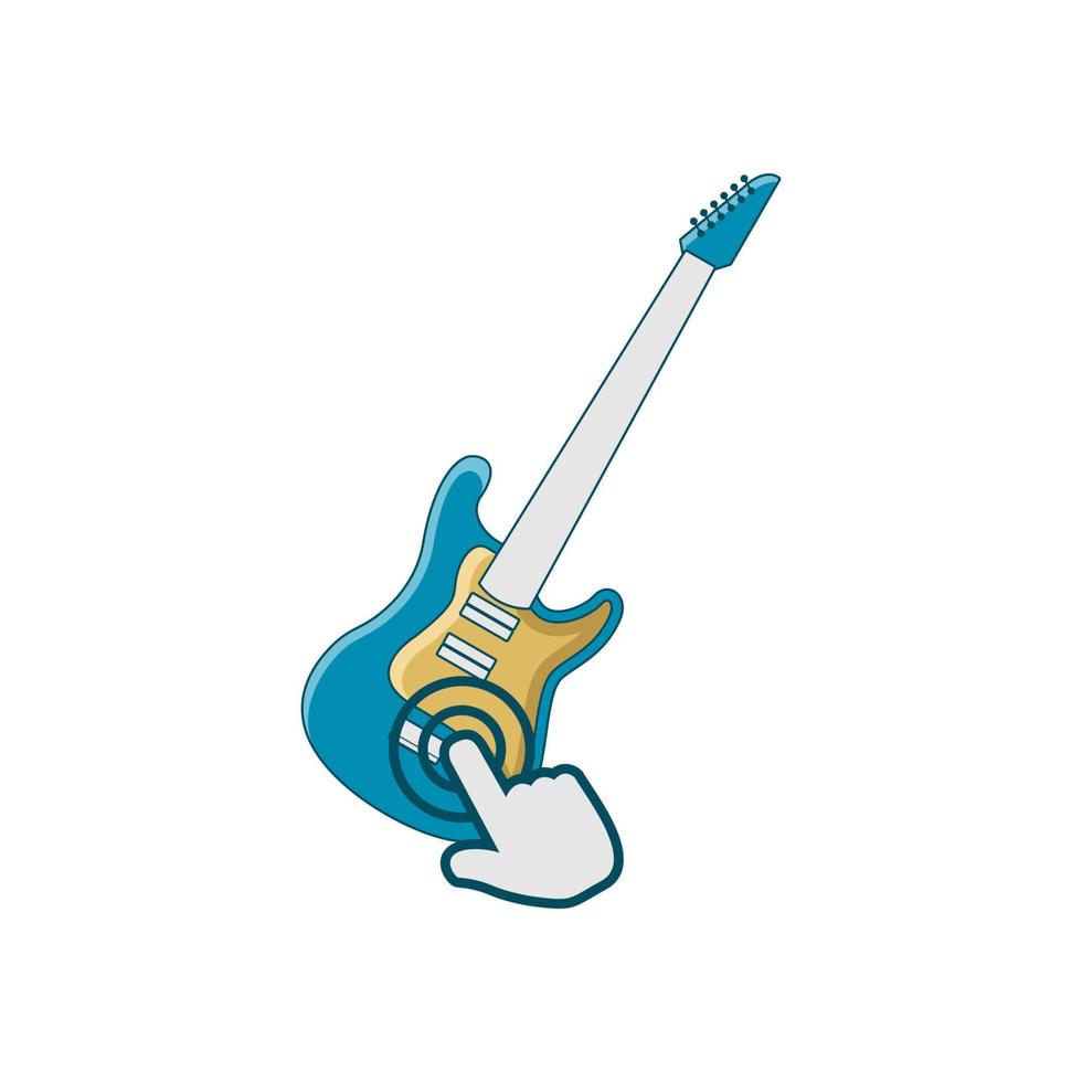 illustratie vectorafbeelding van gitaar toepassingen logo. perfect om te gebruiken voor muziek- of gamebedrijven vector