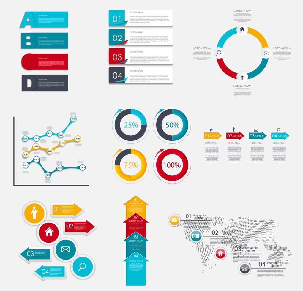 verzameling infographic sjablonen voor zakelijke vectorillustratie vector