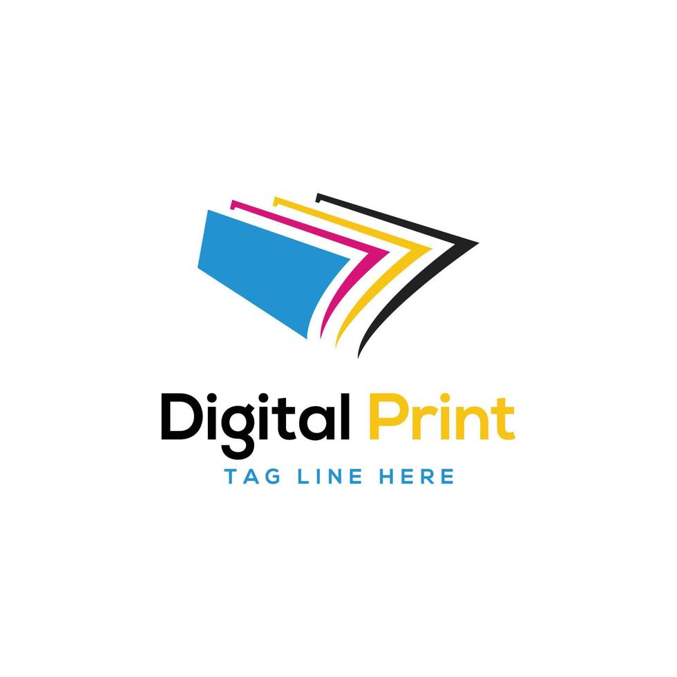 digitaal print logo ontwerp vector