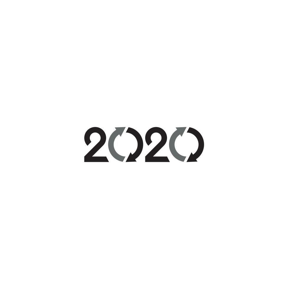 2020 en cirkelpijlen logo of pictogramontwerp vector