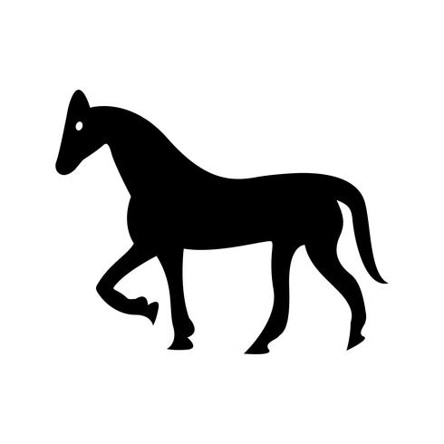 Paard Glyph Black pictogram vector