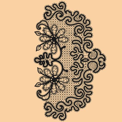 Abstractie floral kantpatroon. Sjabloon frame ontwerp voor kaart. Lace kleedje vector