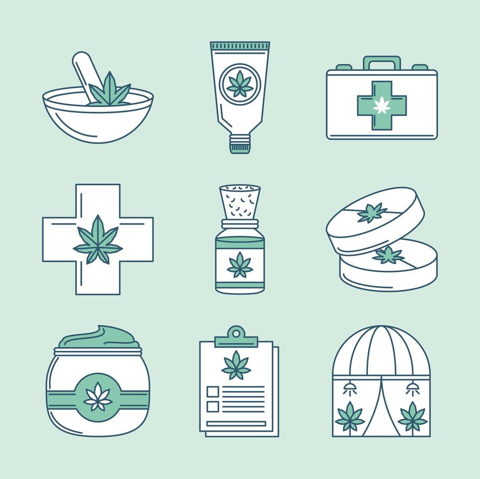 medicinale cannabisproducten vector