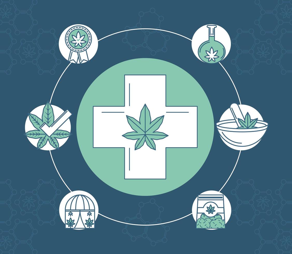 medicinale cannabisbehandeling vector