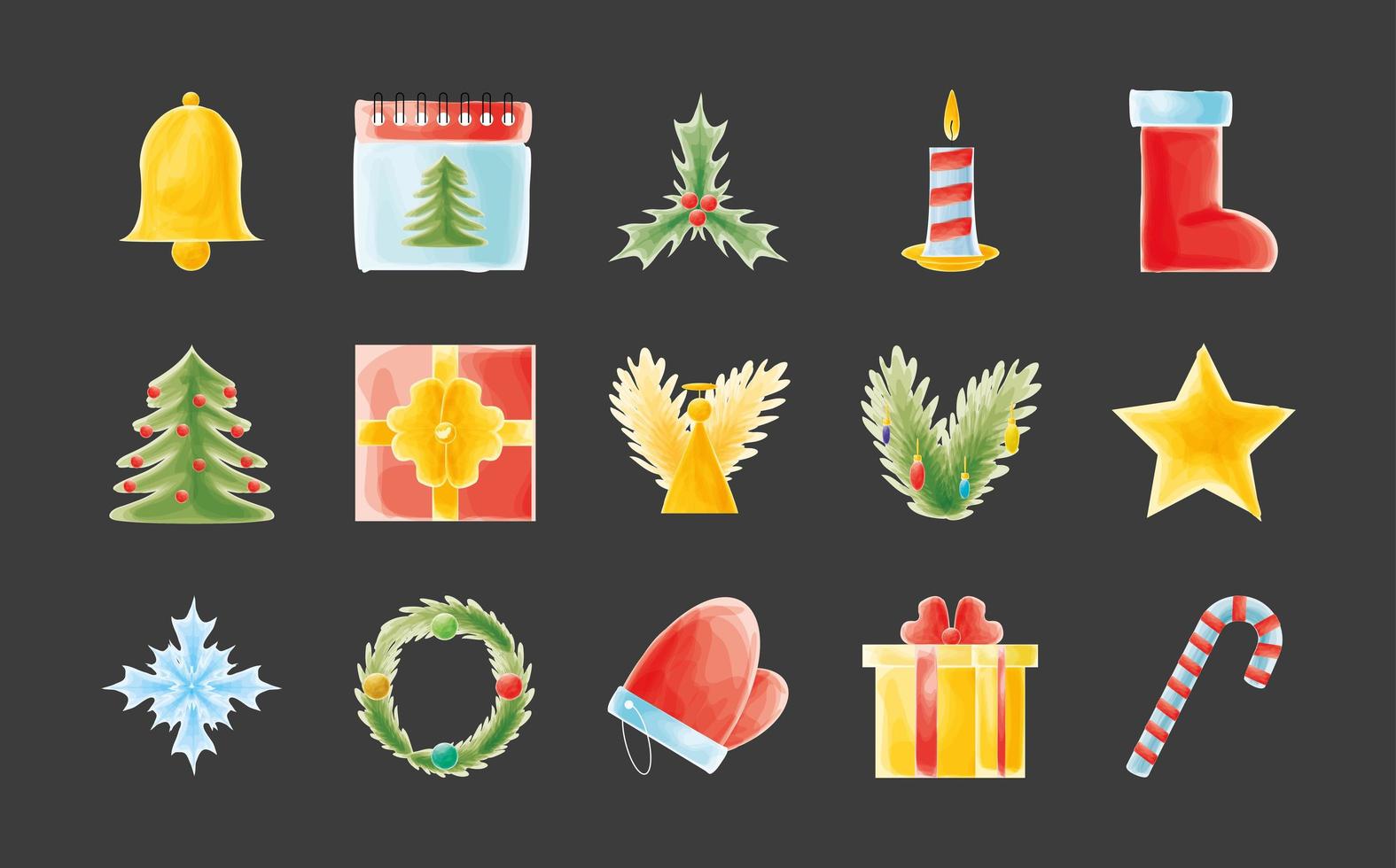 stel pictogrammen Kerstmis in vector