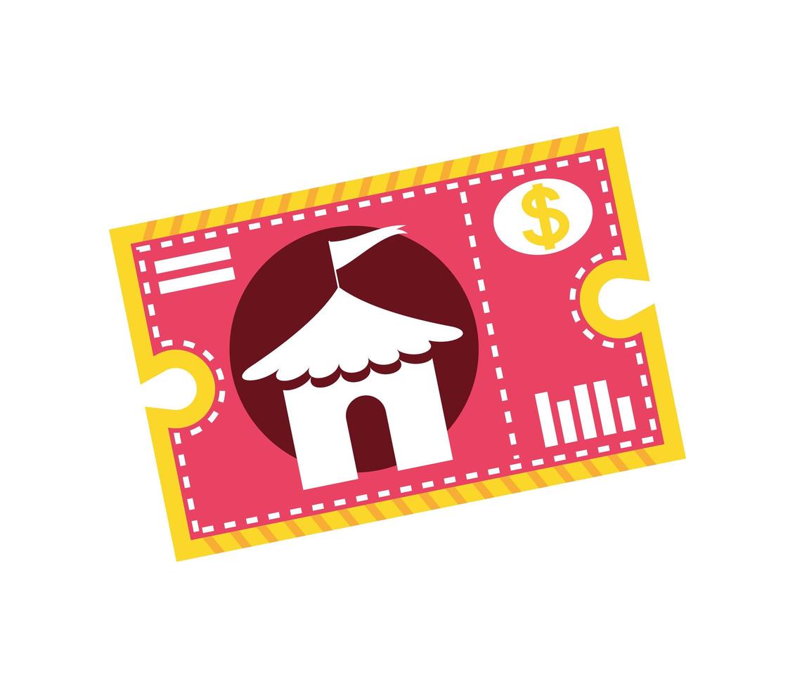 circus ticket icoon vector