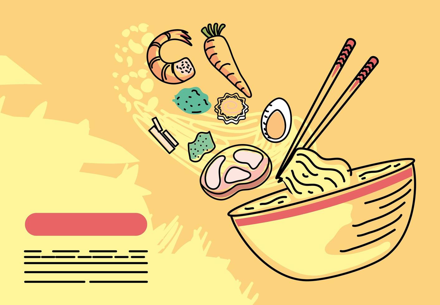 ramen eten en stokken? vector