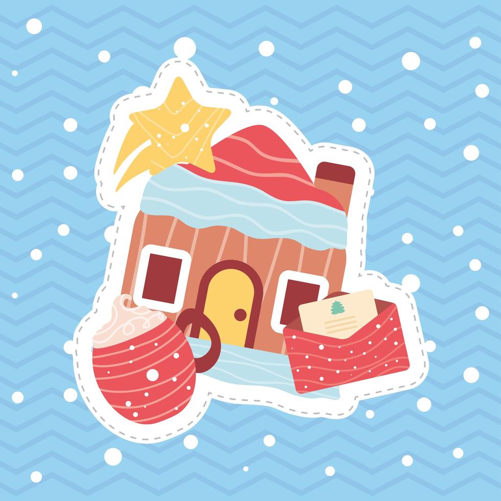 kerst stickers decoratie vector