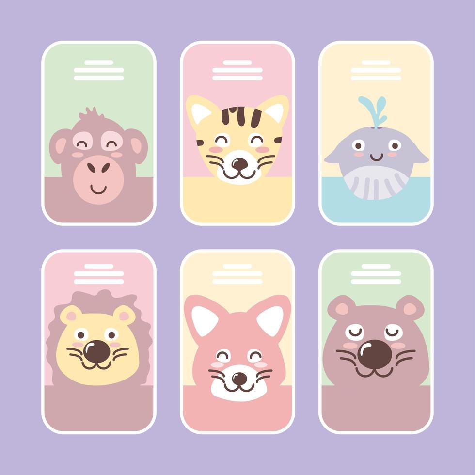 kaarten voor babydieren vector
