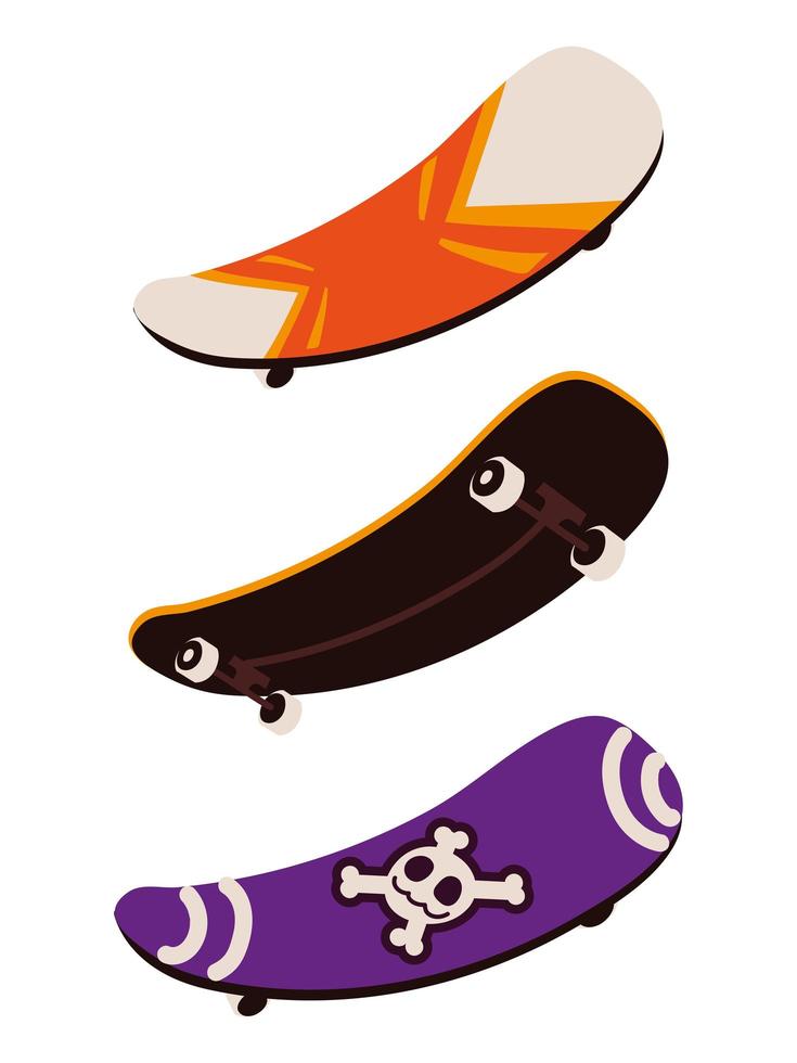 set skateboards vector