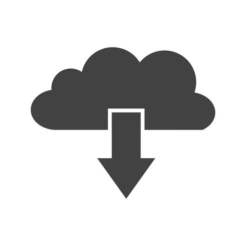 Cloud Download Glyph Black-pictogram vector