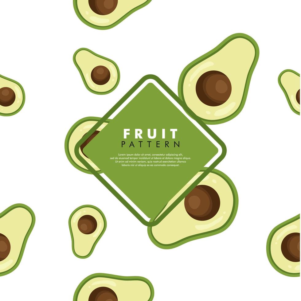 minimale creatieve avocado-fruitachtergrond. moderne horizontale compositie. vector