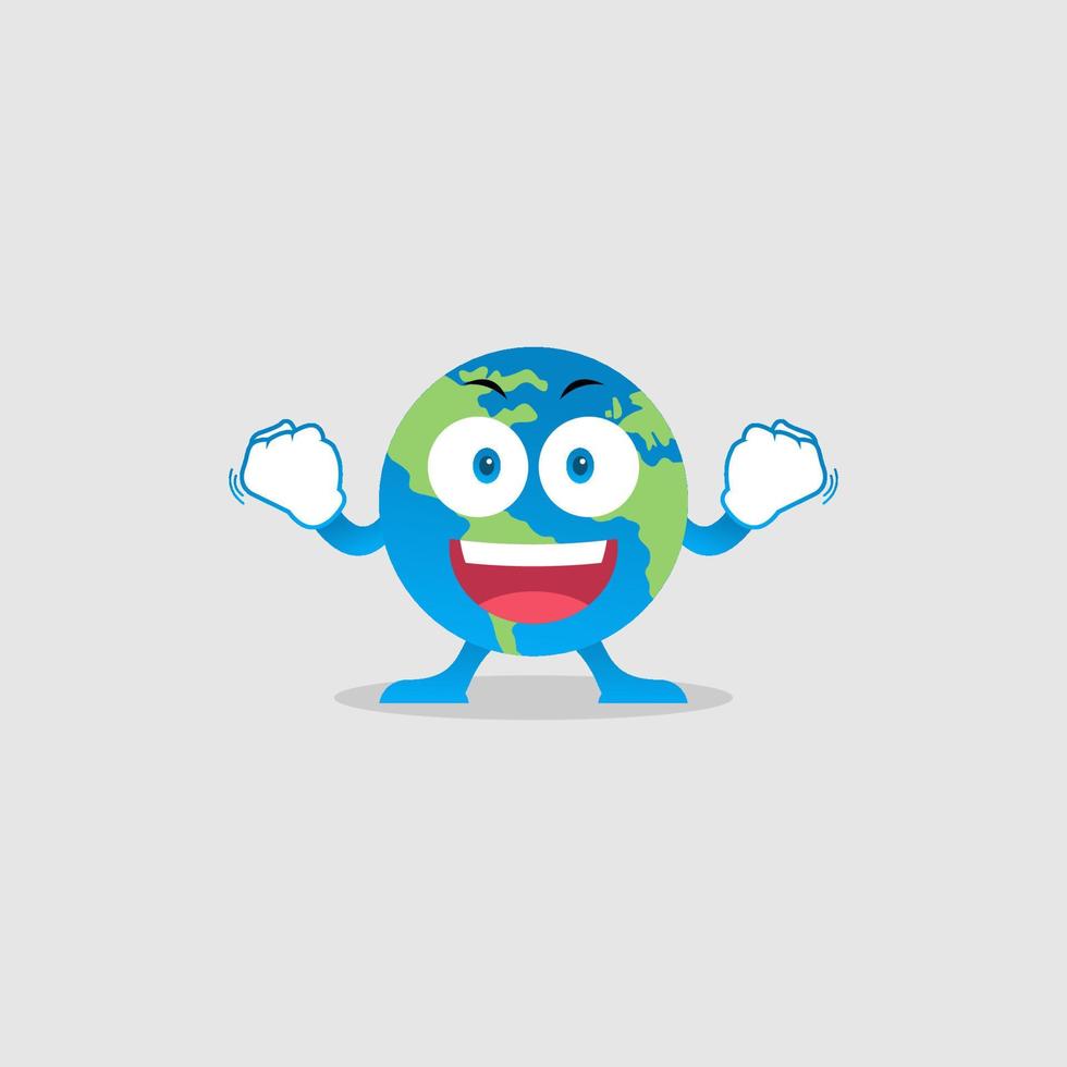 illustratie vectorafbeelding van happy earth karakter. perfect om te gebruiken voor campagnes over Earth Day en Earth Conservation-programma's vector