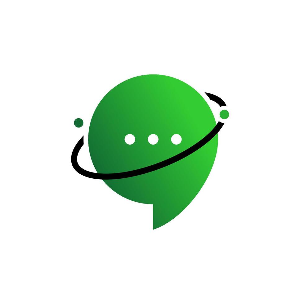 illustratie vectorafbeelding van chat bulb planeet logo. perfect te gebruiken voor technologiebedrijf vector