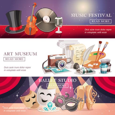 Arts horizontale banners instellen vector