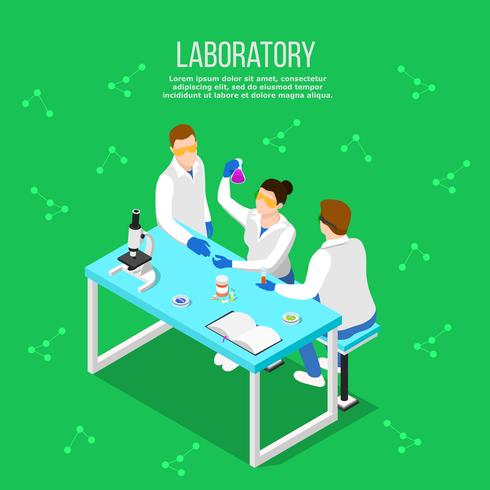 Farmaceutische laboratorium isometrische samenstelling vector