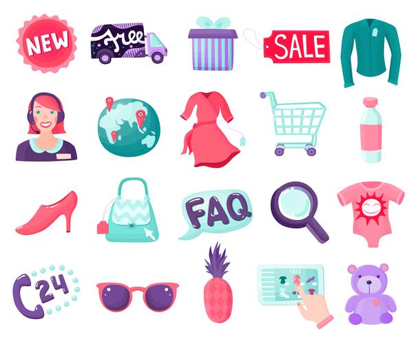 Koop online items vector