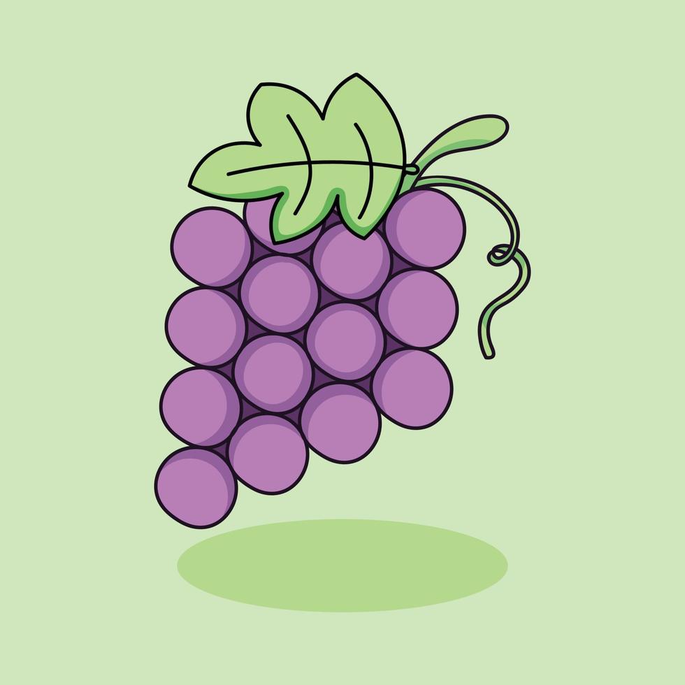 vectorillustratie van bundel druivenfruit vector