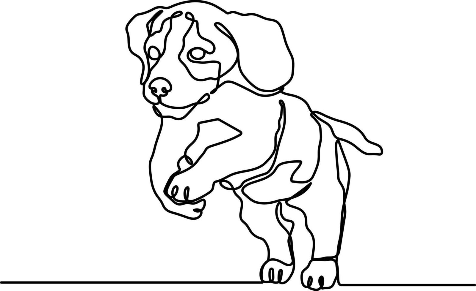 vervolgt lijn schattige beagle puppy vector