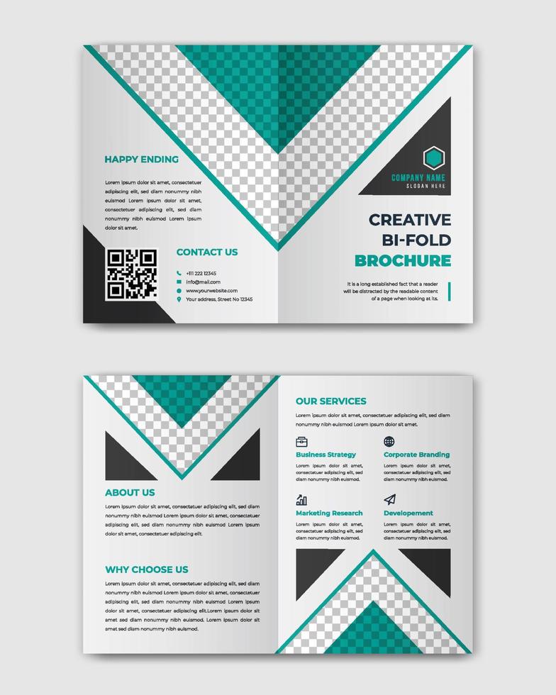 zakelijke tweevoudige brochure ontwerpsjabloon vector