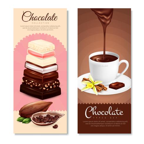 Chocolade verticale Banners Set vector