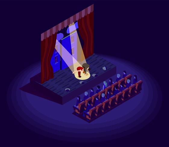 Theater isometrisch pictogram vector