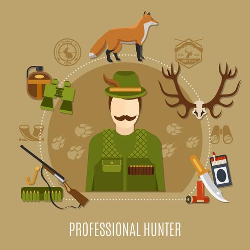 Professioneel Hunter-concept vector