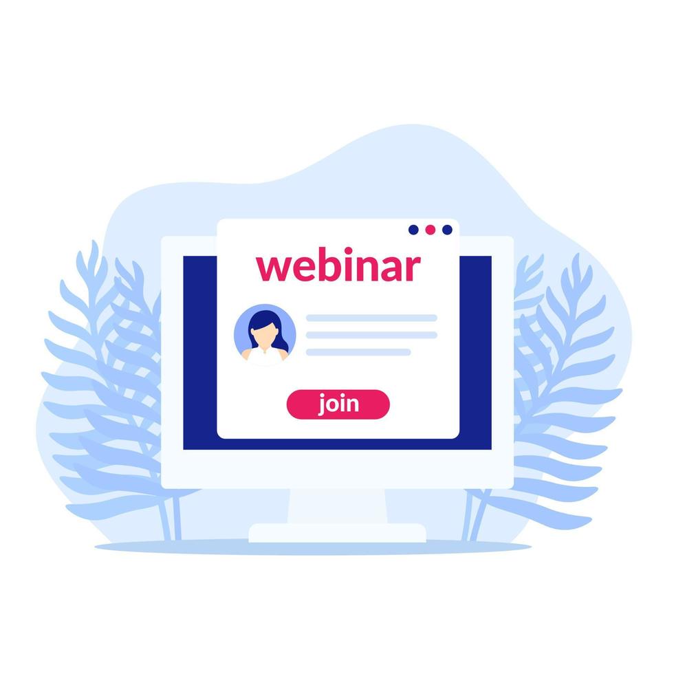 webinar, doe mee aan online training vector icon