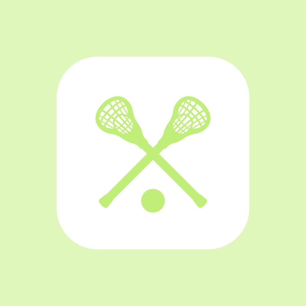 lacrosse pictogram, teken, lacrosse sticks en bal, lacrosse pictogram, afgerond vierkant pictogram, vectorillustratie vector