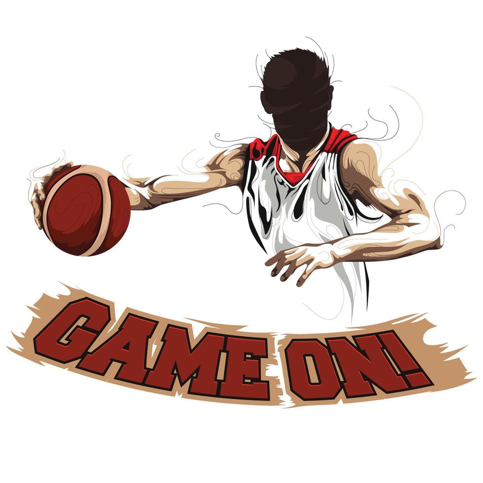 basketbal dribbelspel op illustratie vector