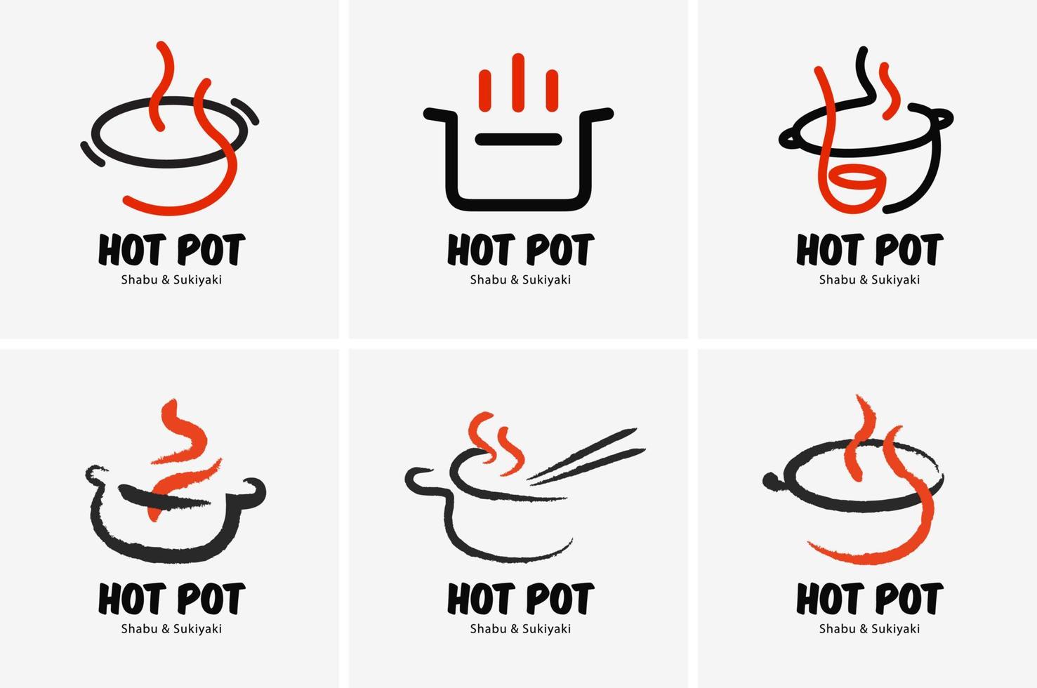 hot pot shabu sukiyaki logo pictogram grafisch japans buffetrestaurant vector