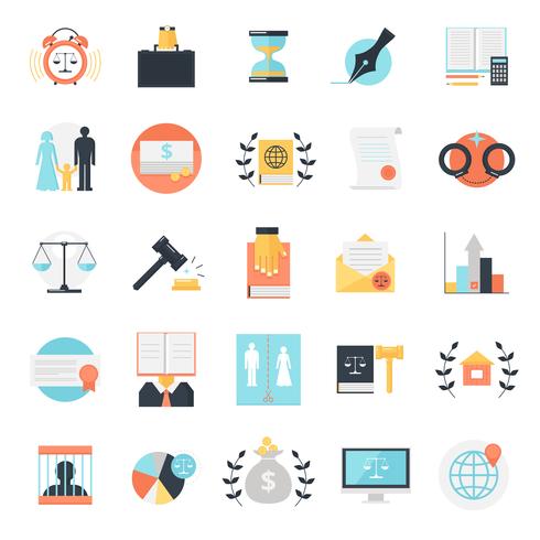 Juridisch Beroep Icons Collection vector